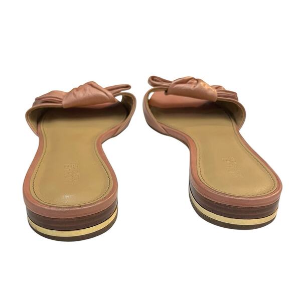 Michael Michael Kors Willa Bow Slide Sandals 9.5M Flat Leather Pink Open Toe - Picture 5 of 10